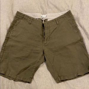 NN07 Olive Linen Flat Front Short Size 34